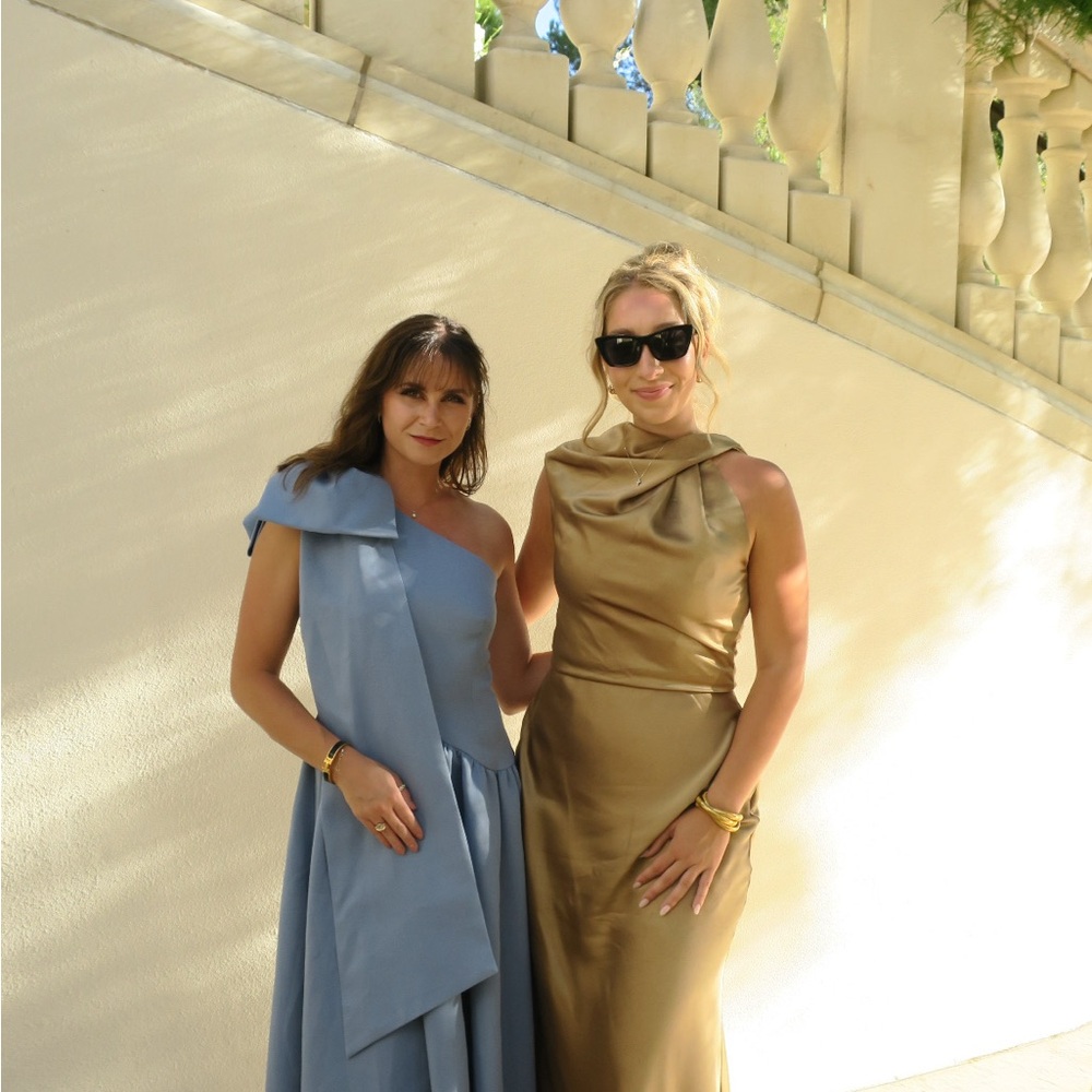 Amsale One Shoulder Gold Dress